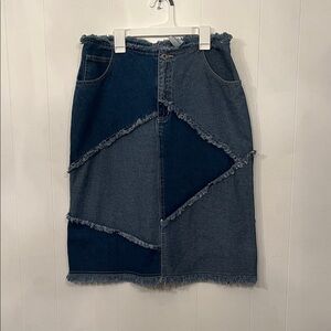 Vintage 90’s Frayed Denim Pencil Skirt Sunshine Apparel